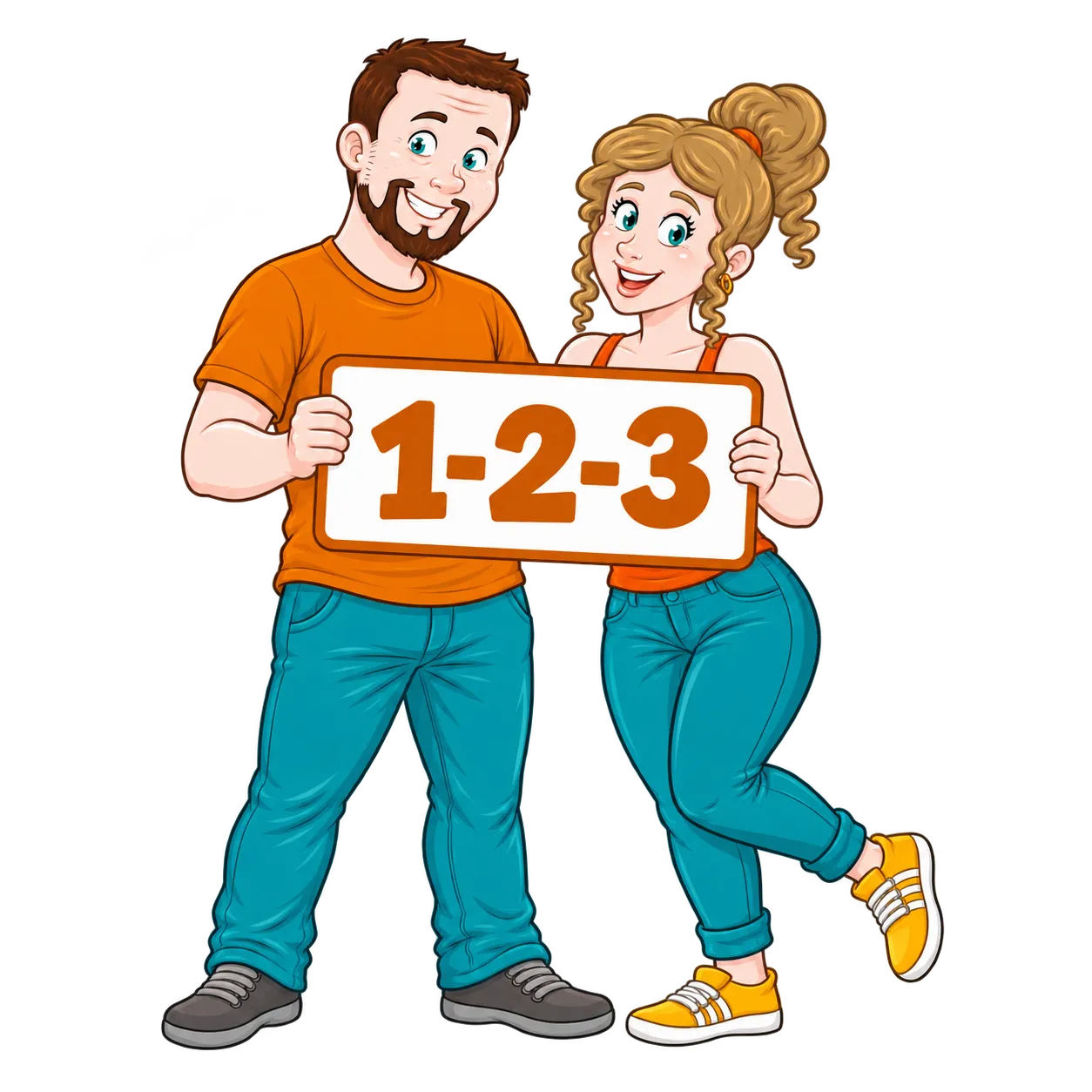 Nico en Tine Nixon met het 1-2-3 bord